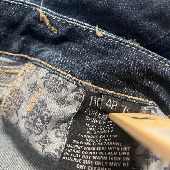 Y2K ReRock Express Barely Boot Jeans 4R Dark Wash 30 x 32 Dark Wash Stretch - Picture 3 of 16